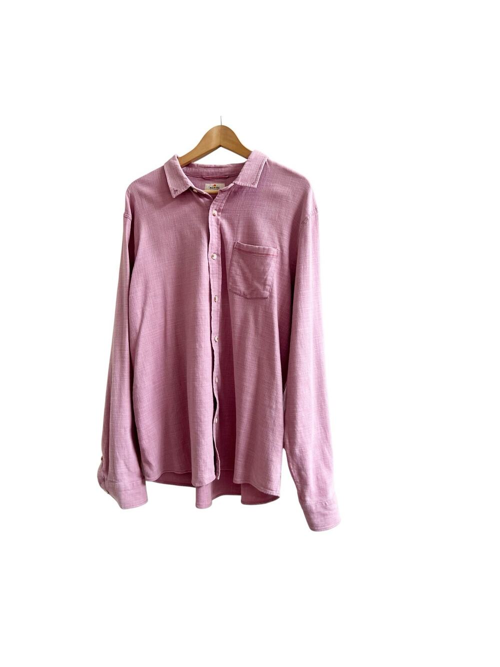 Marine Layer Selvage Shirt Mens XL Stretch Button Up Long Sleeve Dusky Orchid